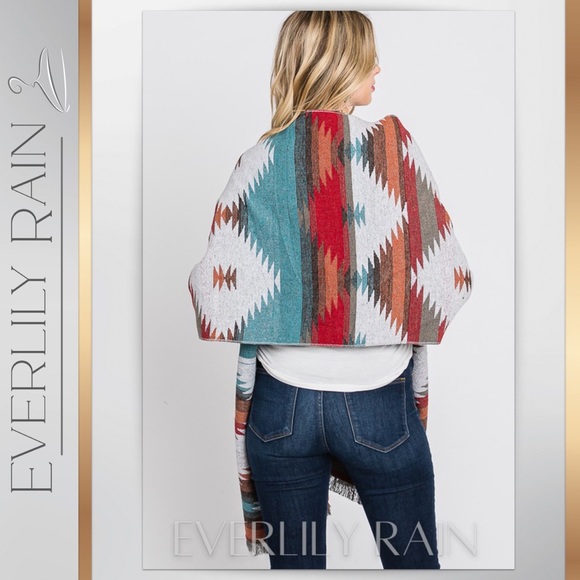 LAST ONE! Aztec Print Wide Long Scarf - Picture 9 of 12